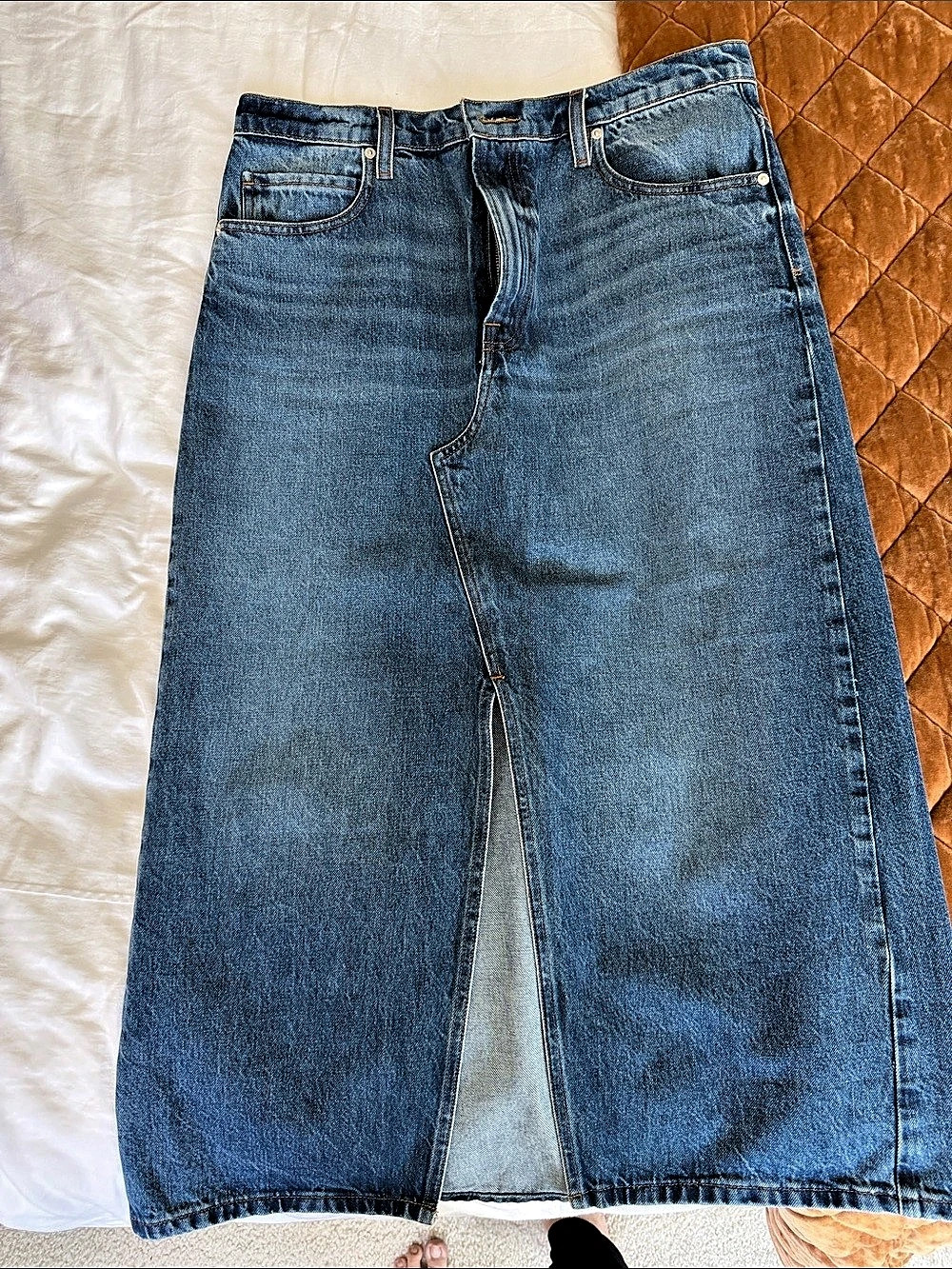 FRAME The Midaxi Denim Skirt Denim Maxi Skirt Waist 30